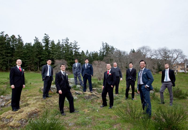 groomsmen group photo at Orcas Island wedding