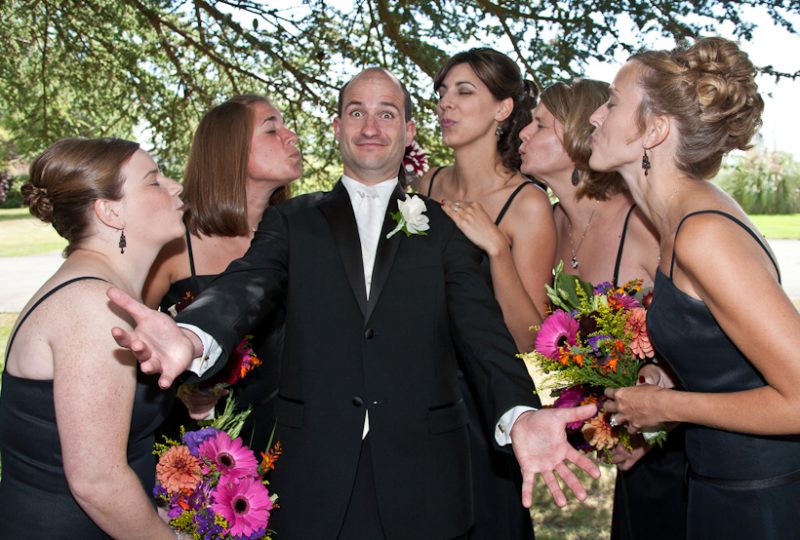 Photo of groom and bride's maids