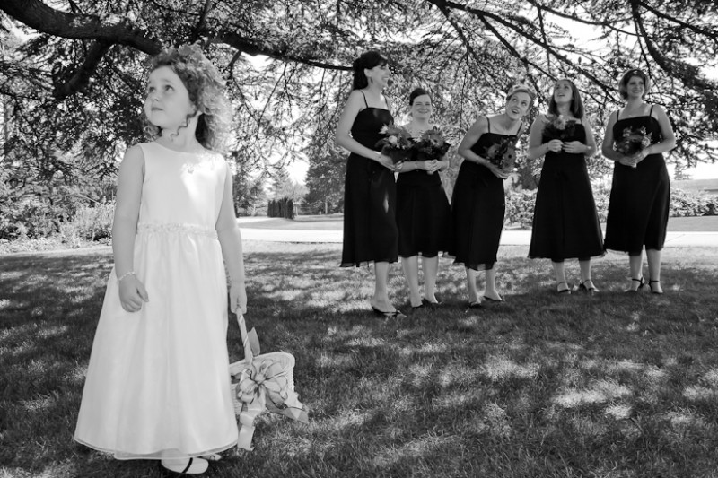 Photo of flower girl and bride's maids
