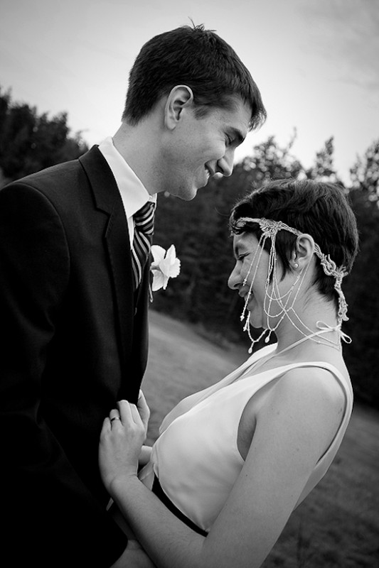 Photo of bride and groom on Orcas Island
