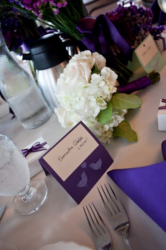 Photo of wedding reception table setting