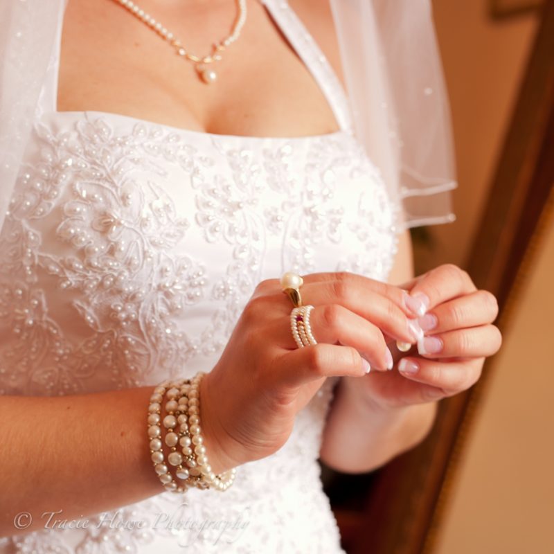 photo of bride getting ready