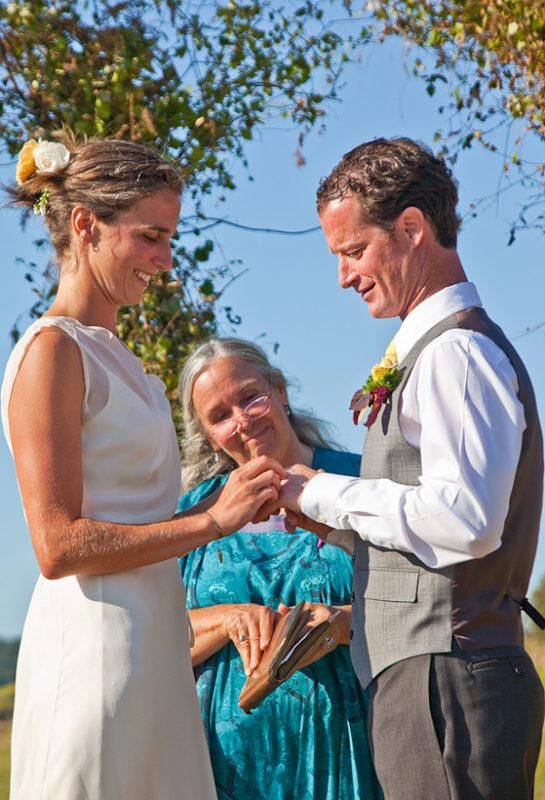 Photo of bride and groom getting married