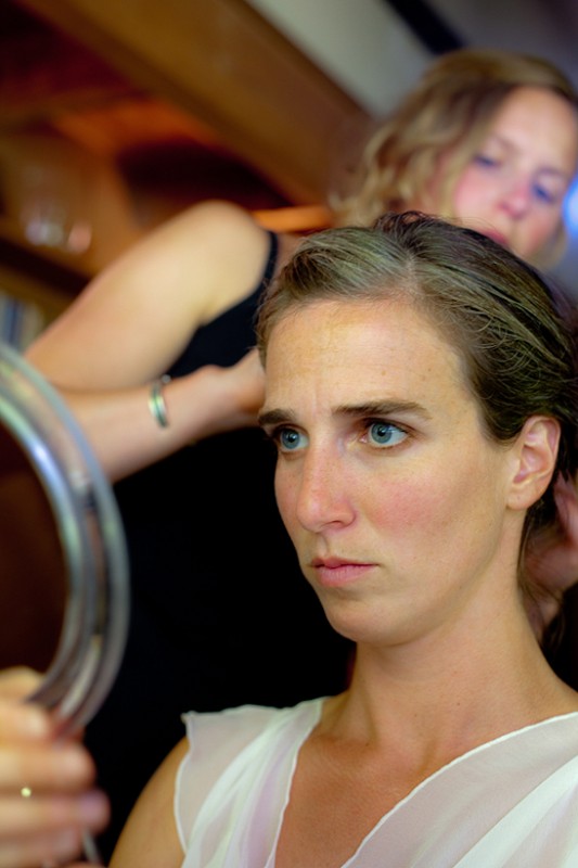 Photo of bride getting ready