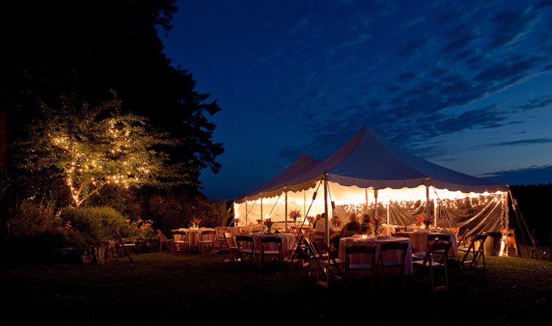 Photo of wedding reception tent