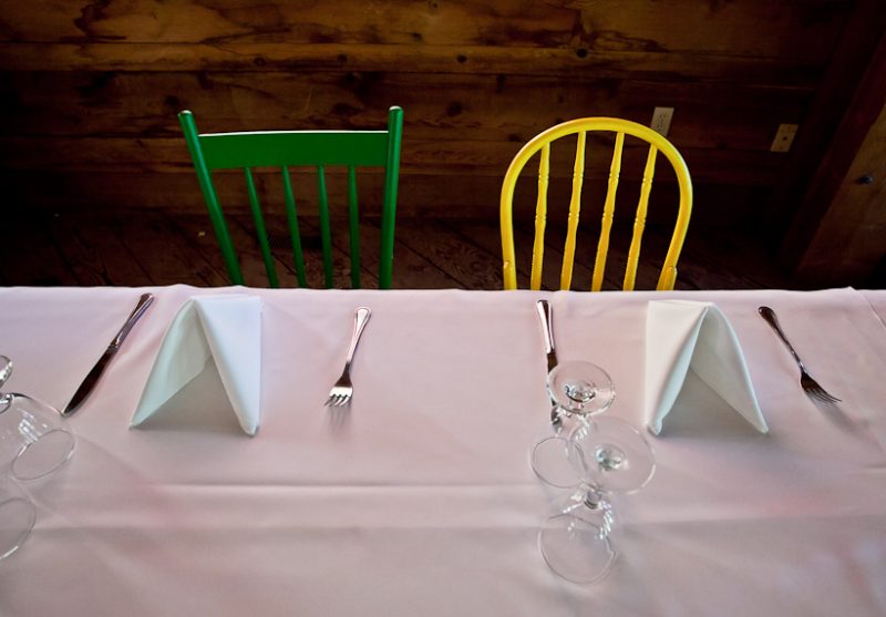 Photo of bride and groom reception chairs