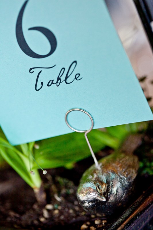 Photo of table number at wedding