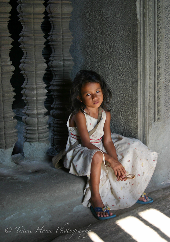 Photograph of little girl in Angkor Wat