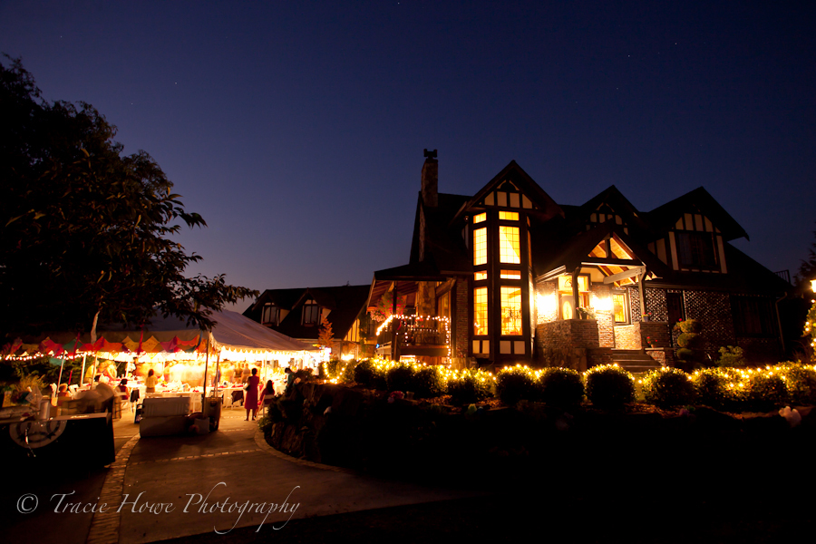 Photo of wedding reception at night 