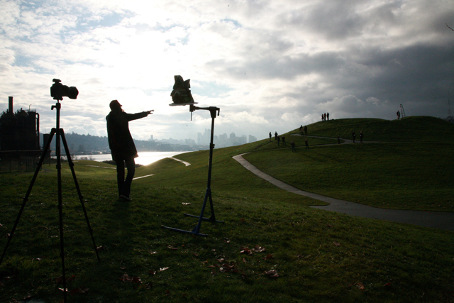 Forced perspective gingerbread house photo shoot at Gasworks Park