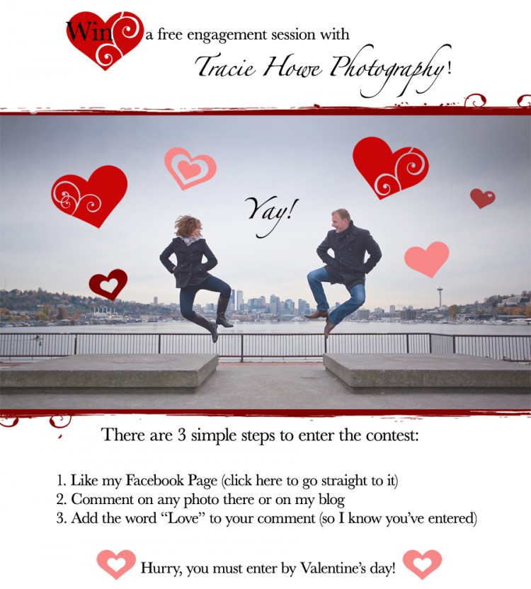 win free engagement photo session, enter by Valentine