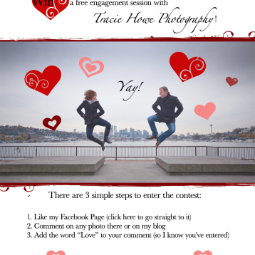 win free engagement photo session, enter by Valentine's day