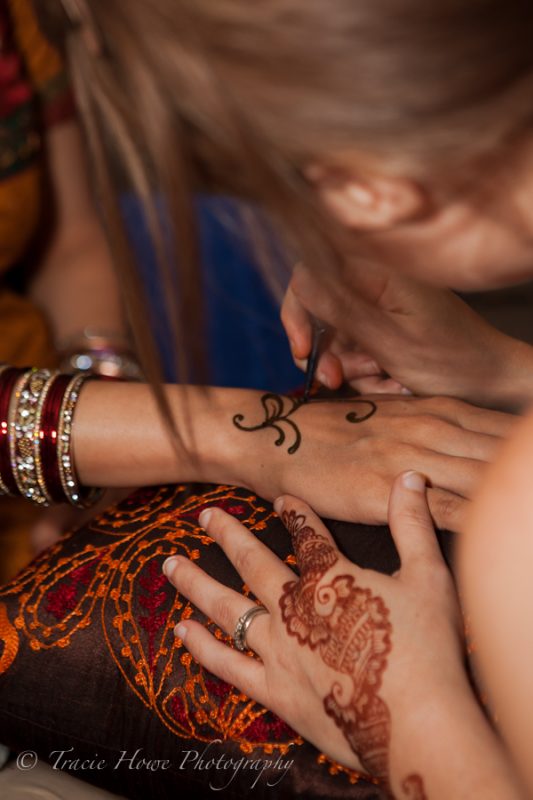photo of henna before Indian wedding ceremony