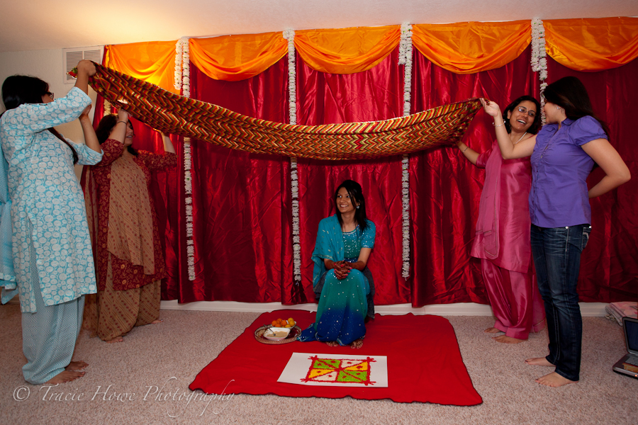 photo of bride before Indian wedding ceremony