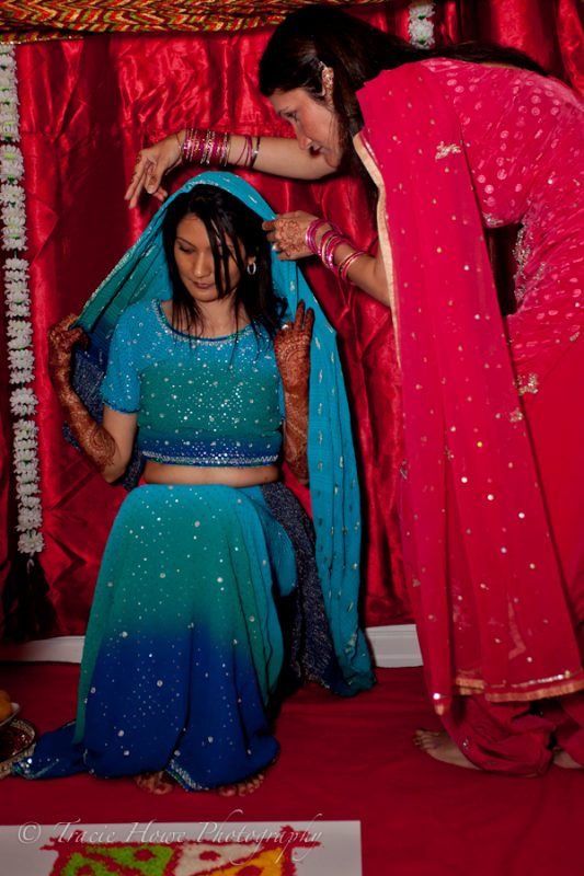 photo of bride before Indian wedding ceremony