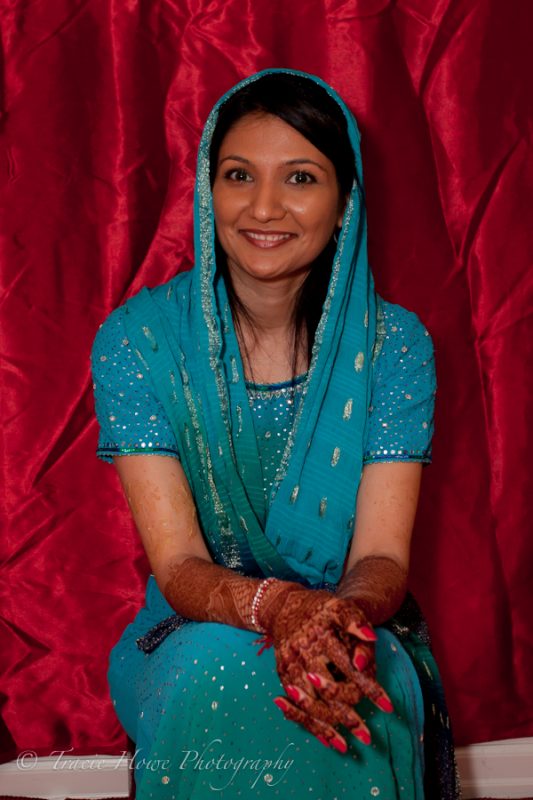 photo of bride before Indian wedding ceremony