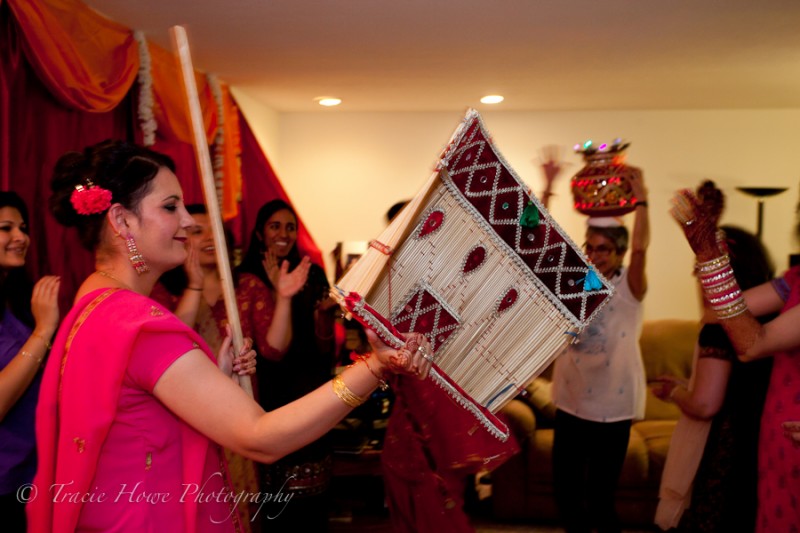 photo before Indian wedding ceremony of people dancing