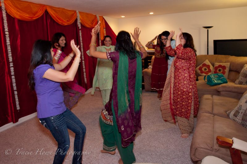 photo before Indian wedding ceremony of people dancing
