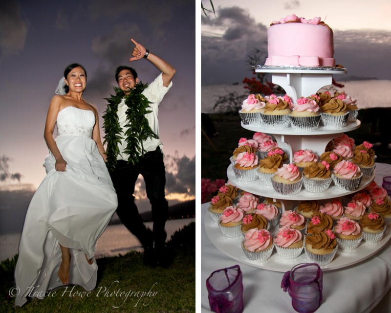 Hawaii wedding jumping on beach