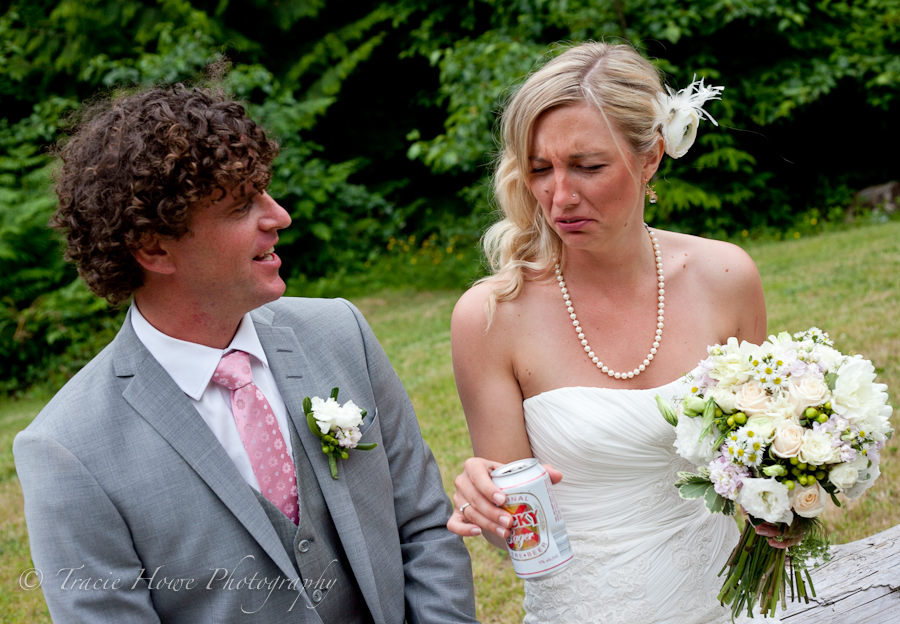 Bride tasting gross beer