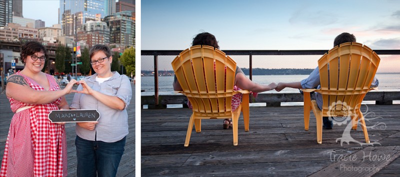Seattle waterfront couple's photo session