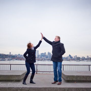 Funny engagement photo at gasworks