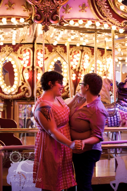 Seattle carnival themed couple's photo session