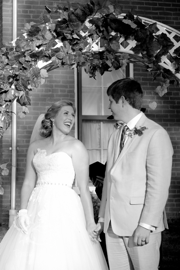 Bride and groom at altar