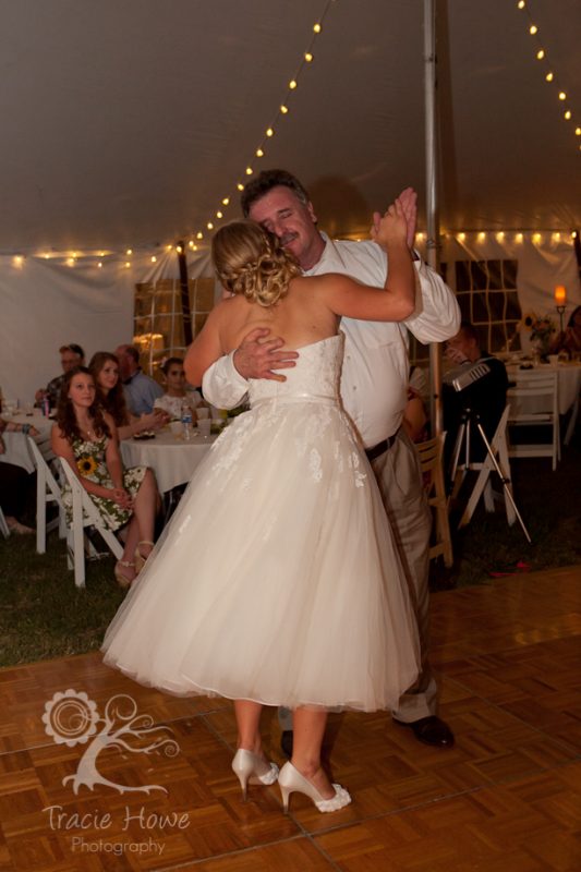 Father and bride dancing