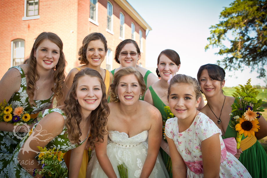 Bride and bridesmaids