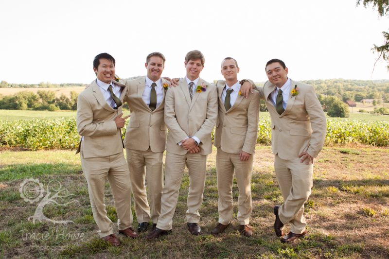 Non-traditional groom and groomsmen