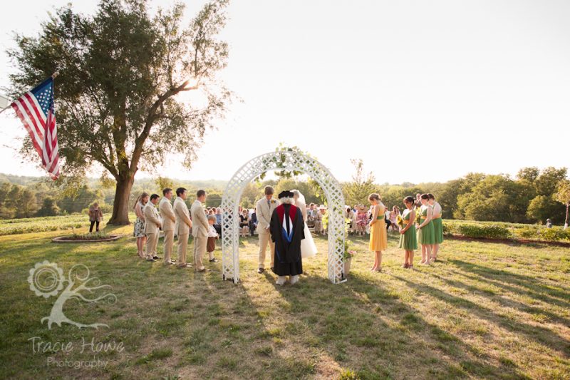 Historical farm wedding ceremony