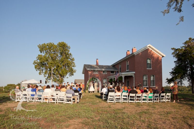 Historical farm wedding ceremony in Missouri