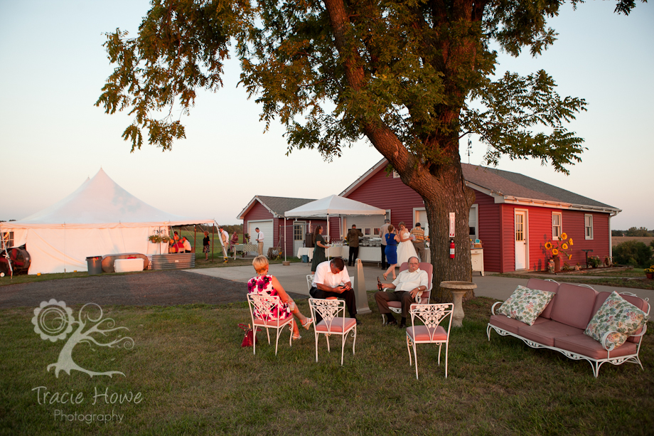 Farm decorated for wedding reception