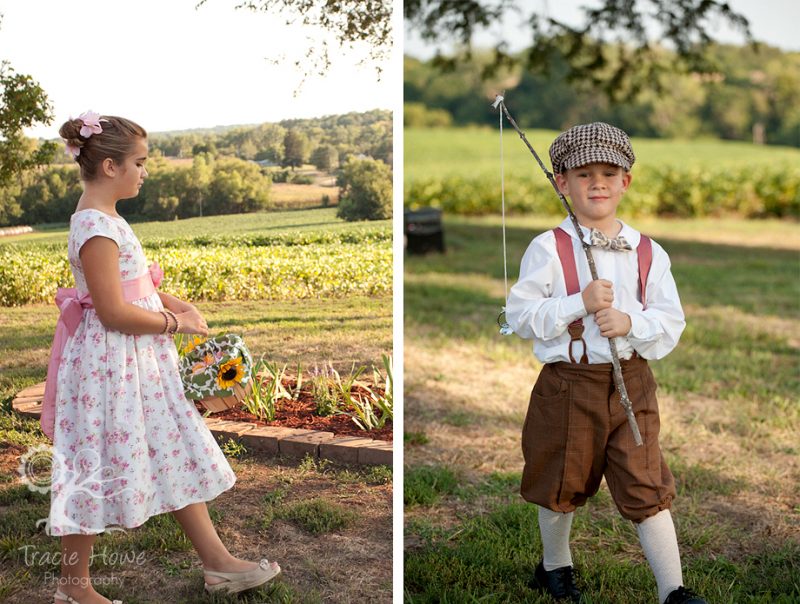 Flower girl and ring bearer walking