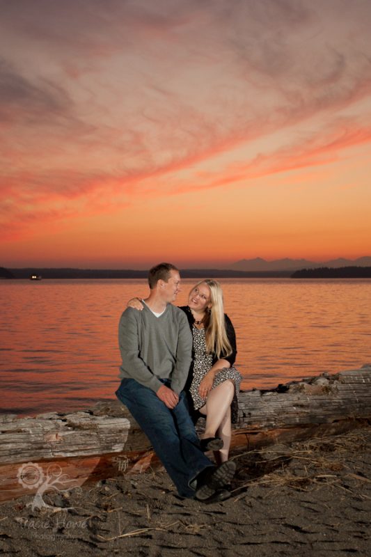 Lincoln Park sunset engagement photography in Seattle