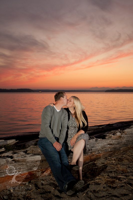 Lincoln Park sunset engagement photography in Seattle
