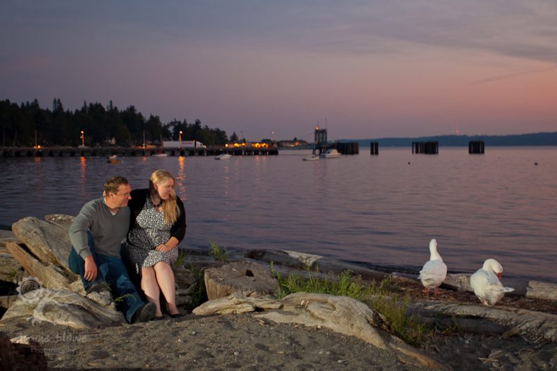 Lincoln Park sunset engagement photography in Seattle