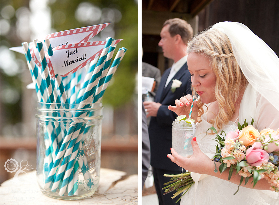 Photo of bride with drink