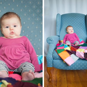 photo of baby on chair