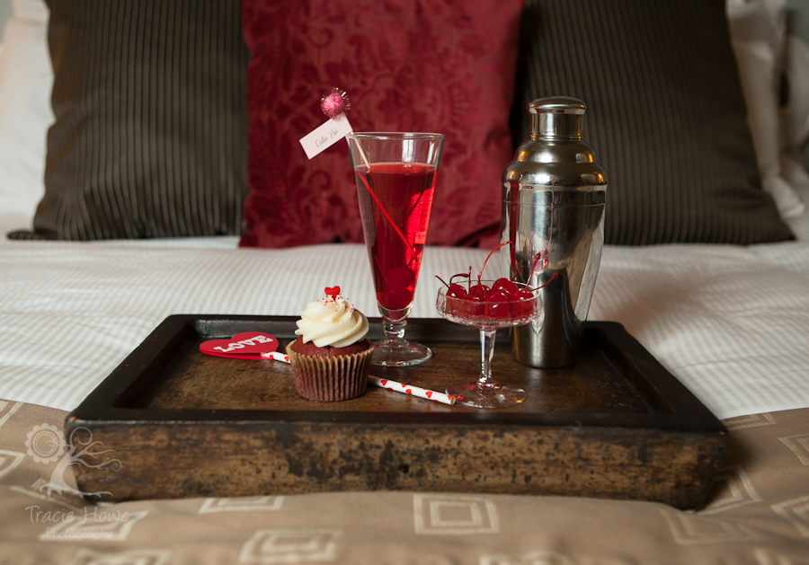 Seattle Valentine's boudoir shoot with cupcake and cherries
