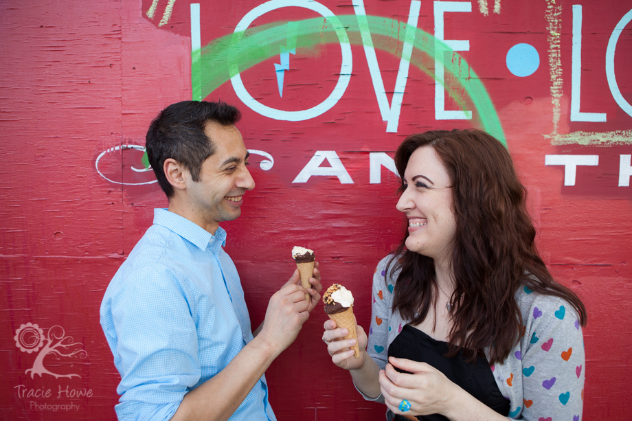Fun Capitol Hill Seattle engagement session with ice cream