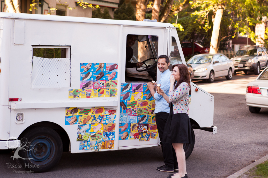 Fun Capitol Hill Seattle engagement session with ice cream 