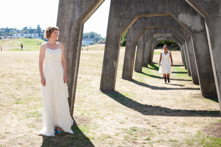 gay wedding first look Gasworks Park