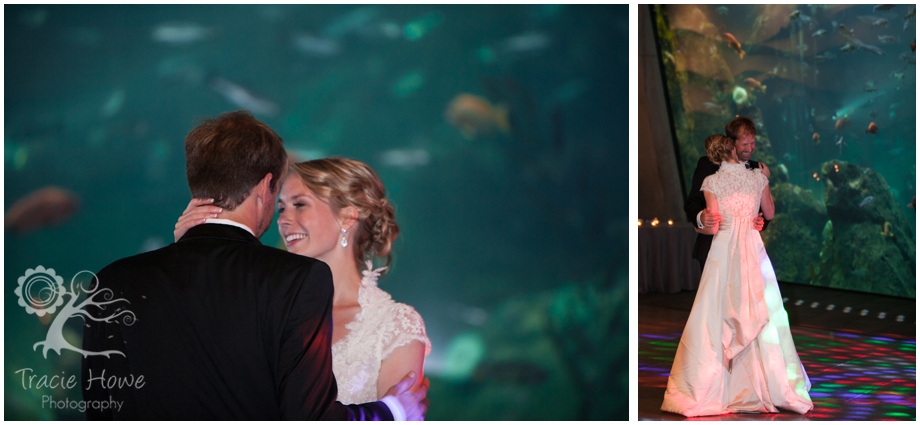 Seattle Aquarium wedding reception dancing