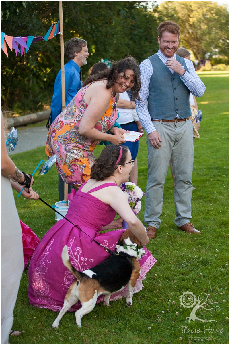 dog in casual wedding