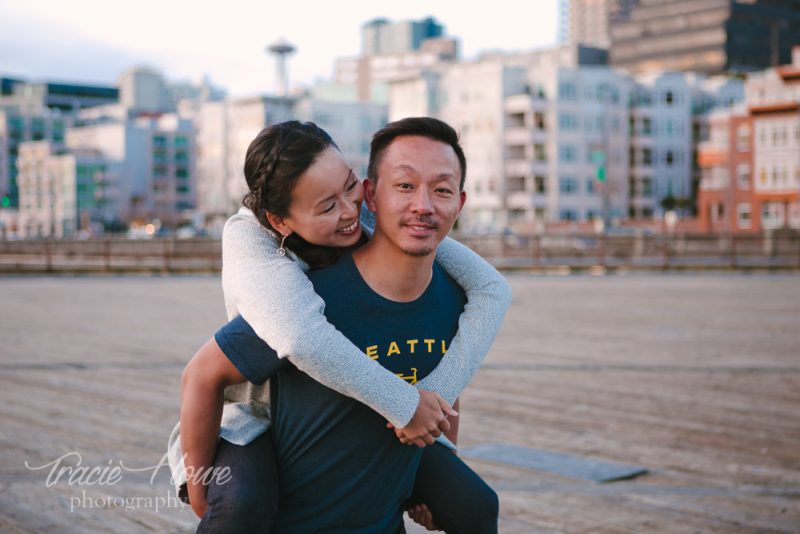 engagement shoot on Seattle's waterfront