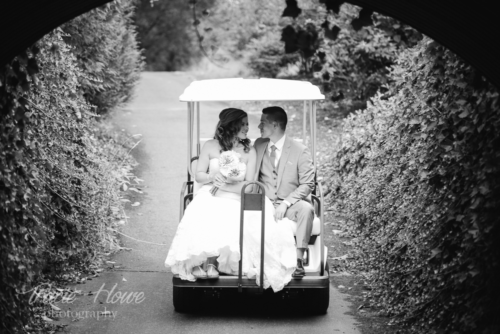 bride and groom at Echo Falls golf club