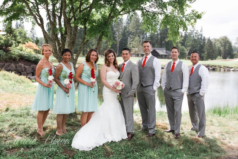 wedding party Echo Falls golf club