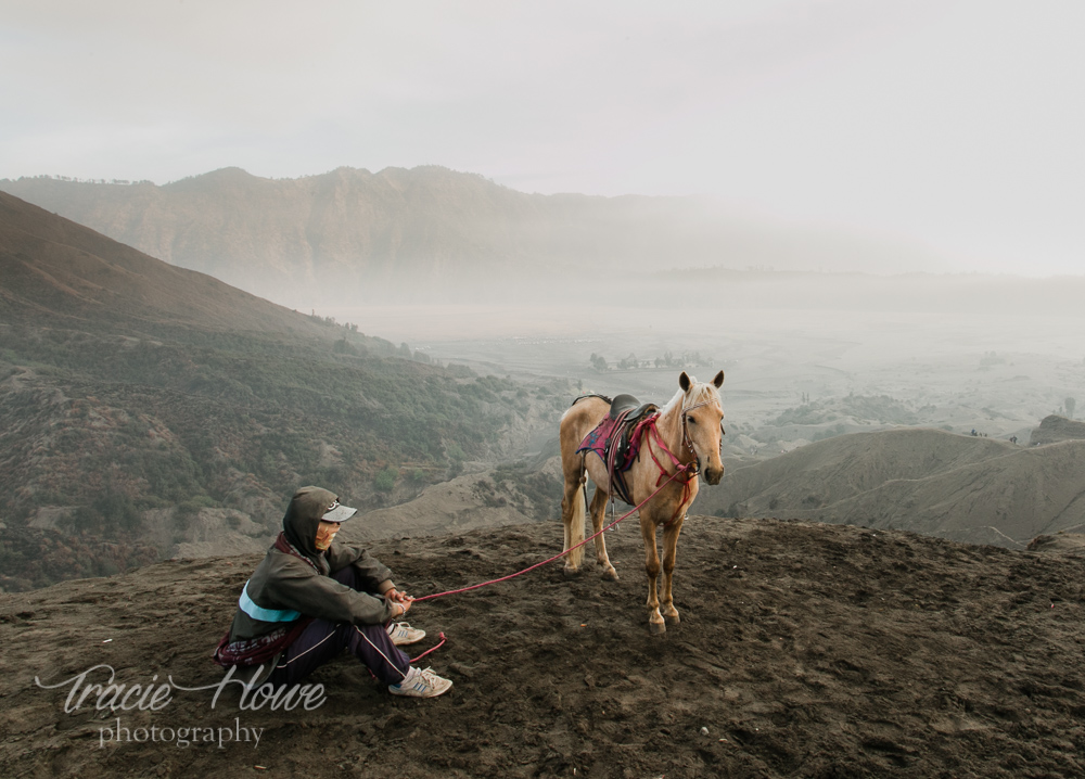 A quiet moment next to an erupting volcano in Indonesia.